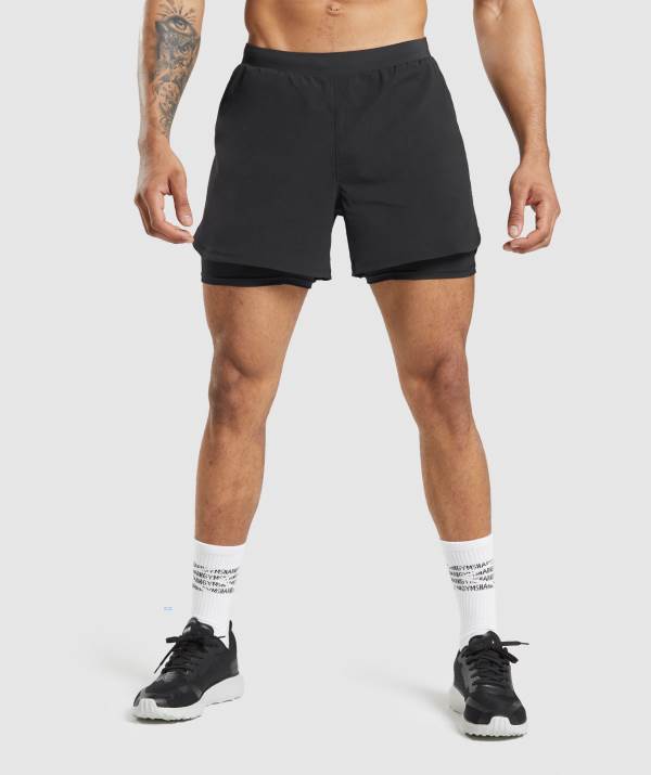 Panske Šortky Gymshark Speed Evolve 5" 2 In 1 Čierne | ML1596820